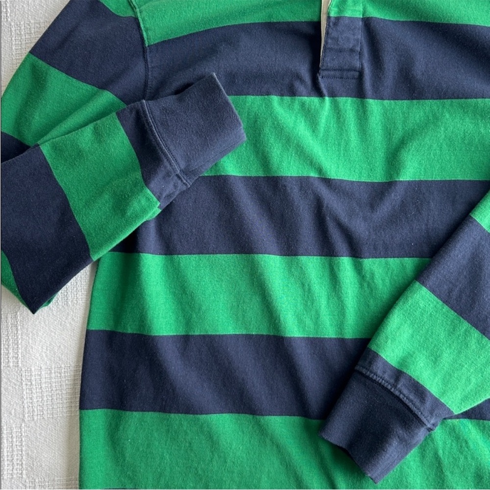 J.Crew Factory Men’s Green and Blue Rugby shirt
size Medium - Picture 3 of 6